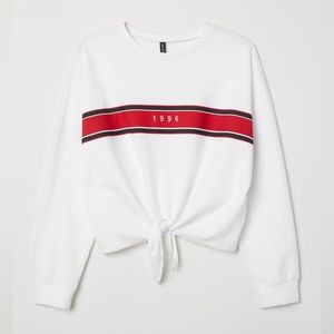 H&M DIVIDED Women’s 1996 Long Sleeve Cropped Tie Tee
